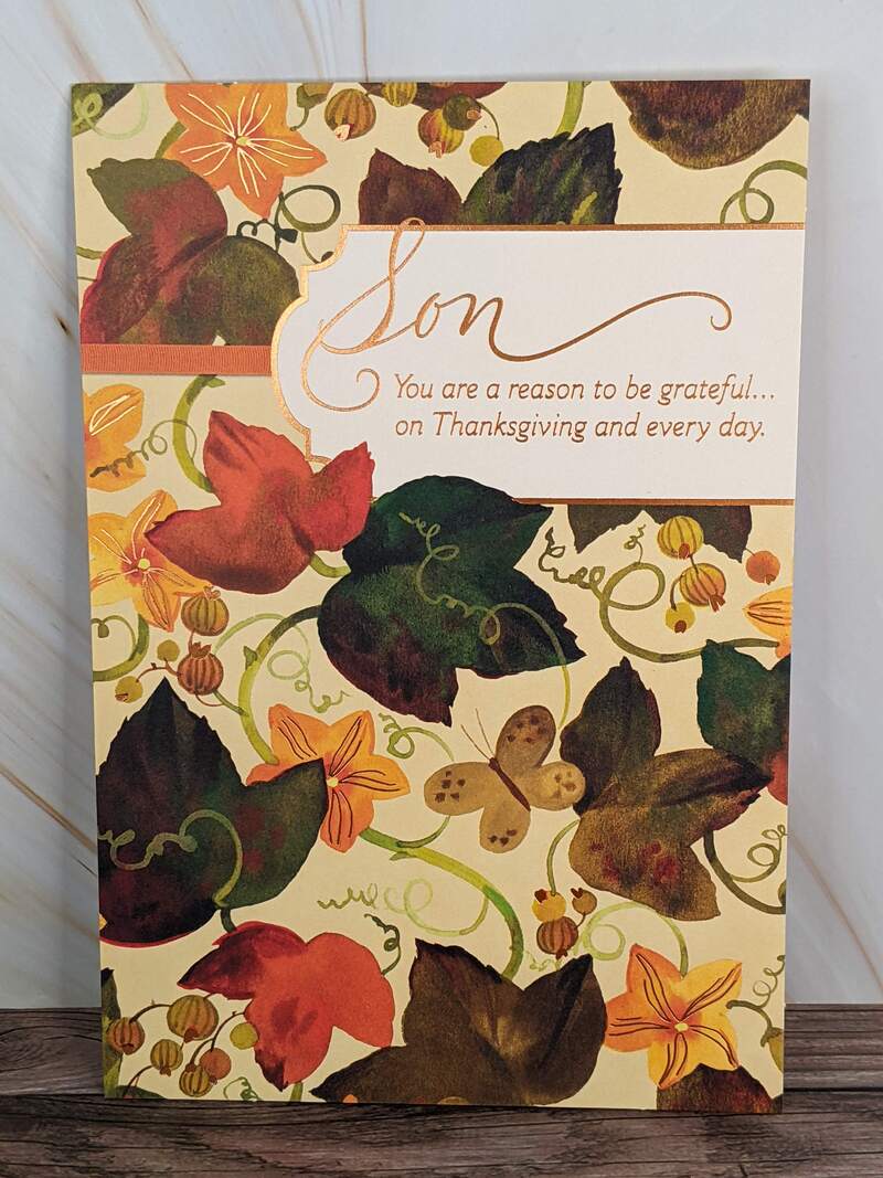 Grateful Thanksgiving Card for Son