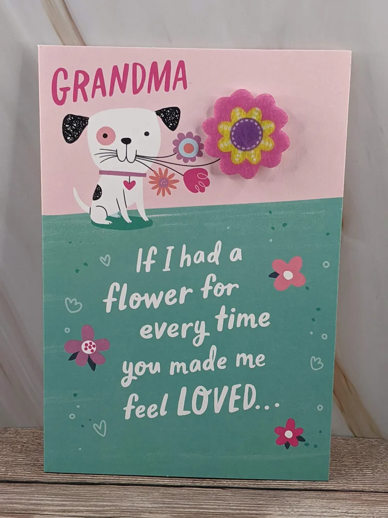 Flower Pin Mother's Day Card for Grandma