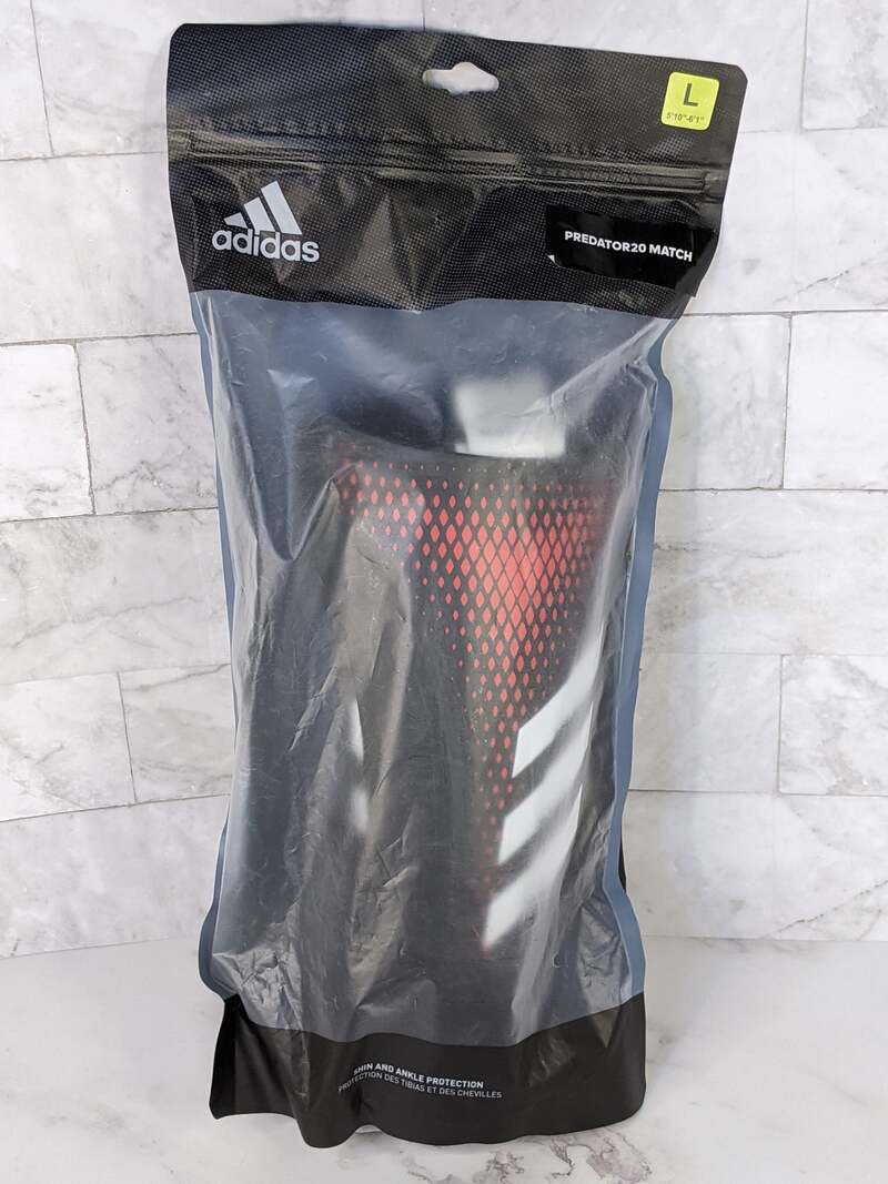 Adidas Shin and Ankle Guards Soccer Large Adult Predator 20 Match Red/Black