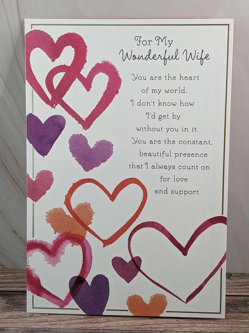 Heart of My World Wife Birthday Card