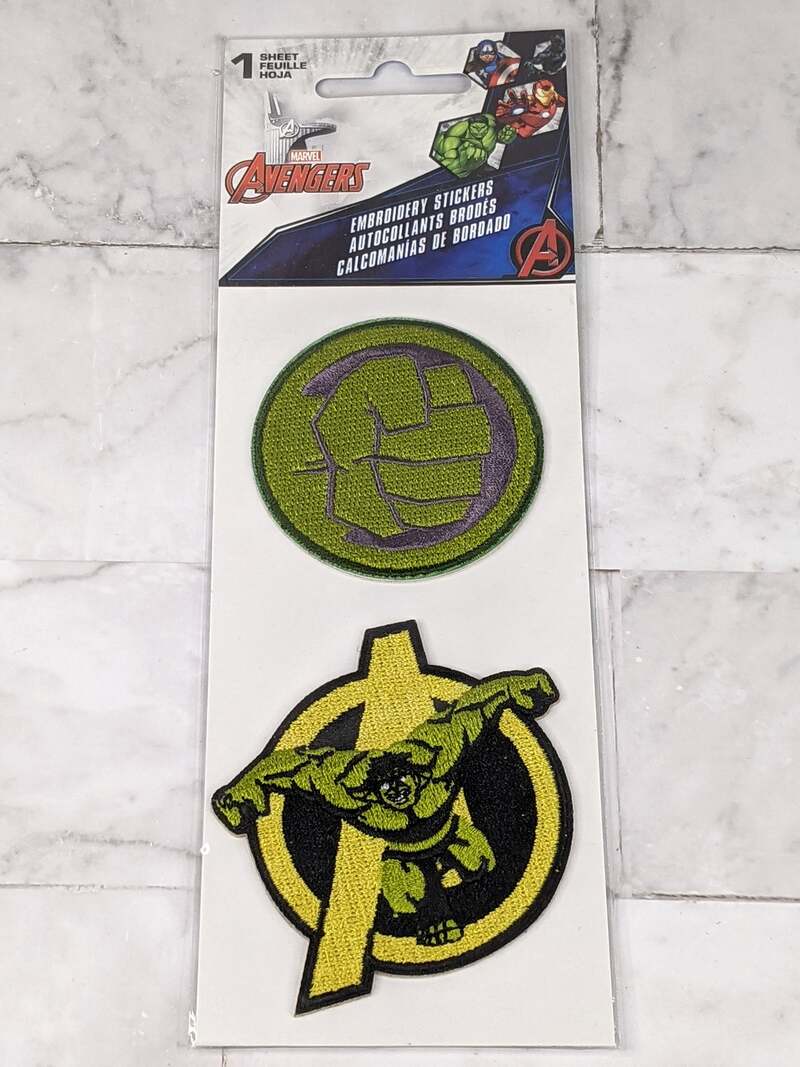 Hulk Embroidery Stickers - Marvel Avengers New ST3053 Sheet of 2 Stickers