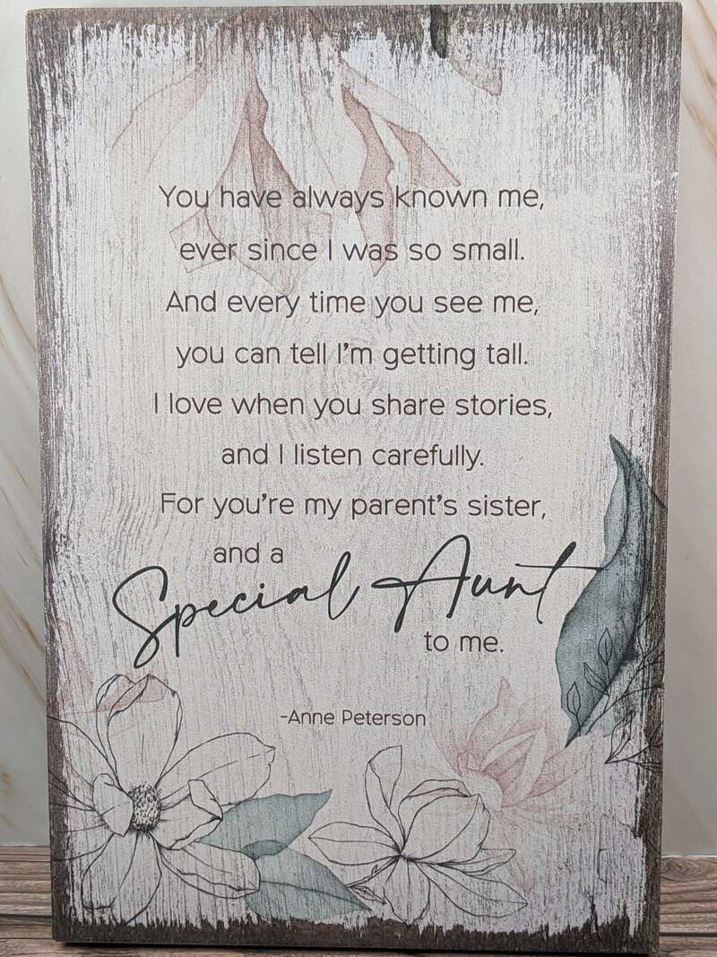 Special Aunt Gift Plaque