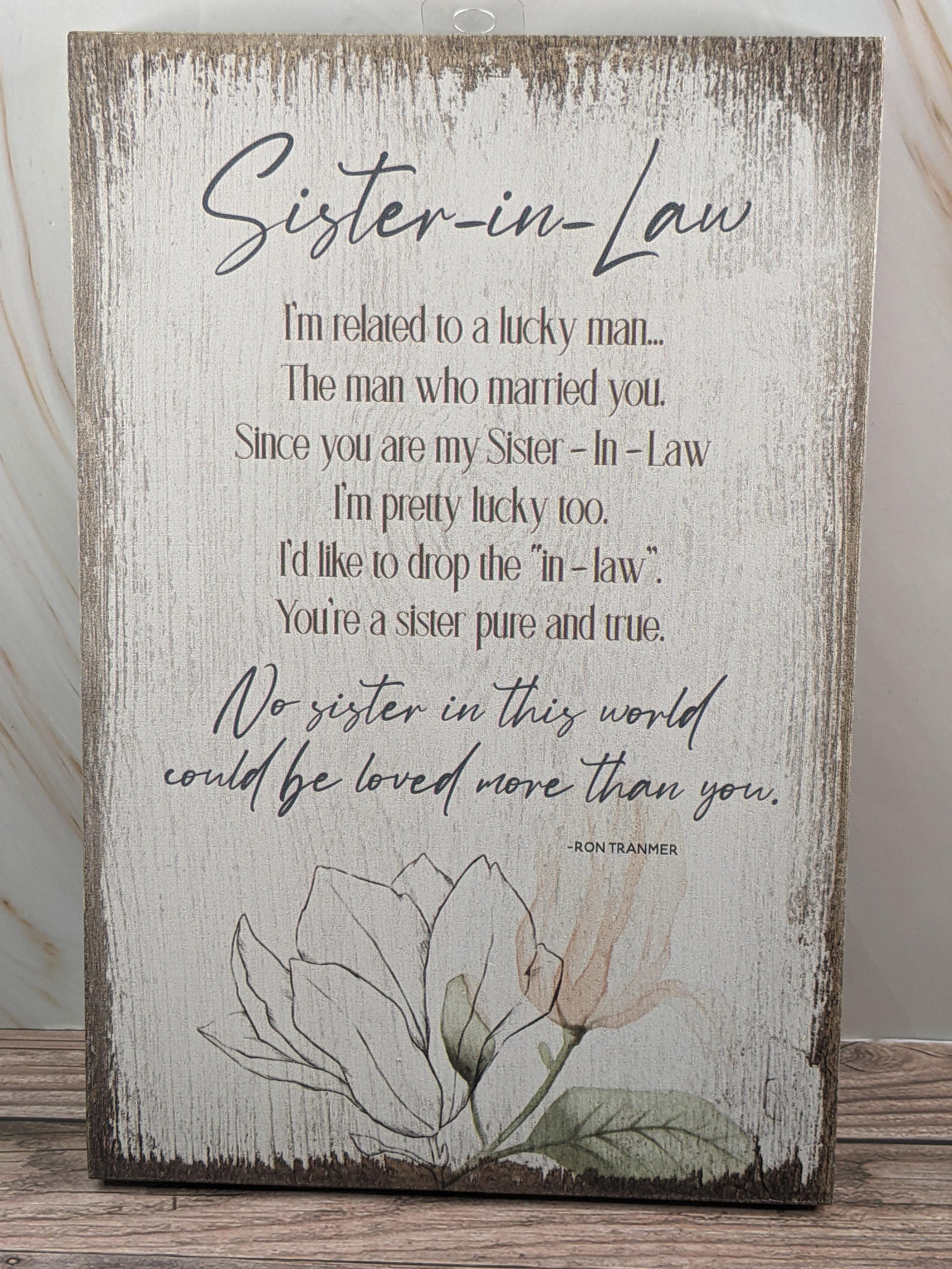 Sister-in-Law Poem Gift Plaque