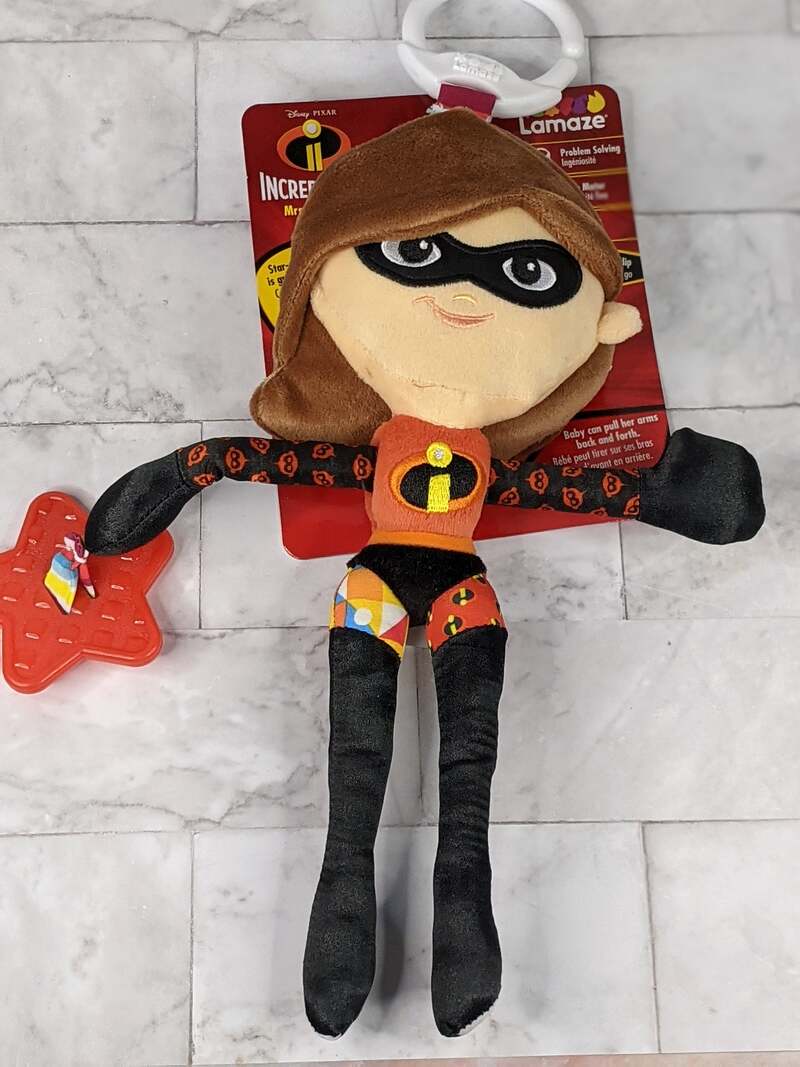 Mrs Incredible Elastigirl Baby Toy Rattle and Teether Disney Incredibles 2 Lamaze