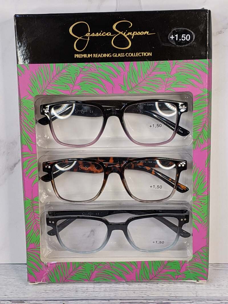 Jessica Simpson +1.50 Women's Premium Reading Glasses Set of 3 Pairs