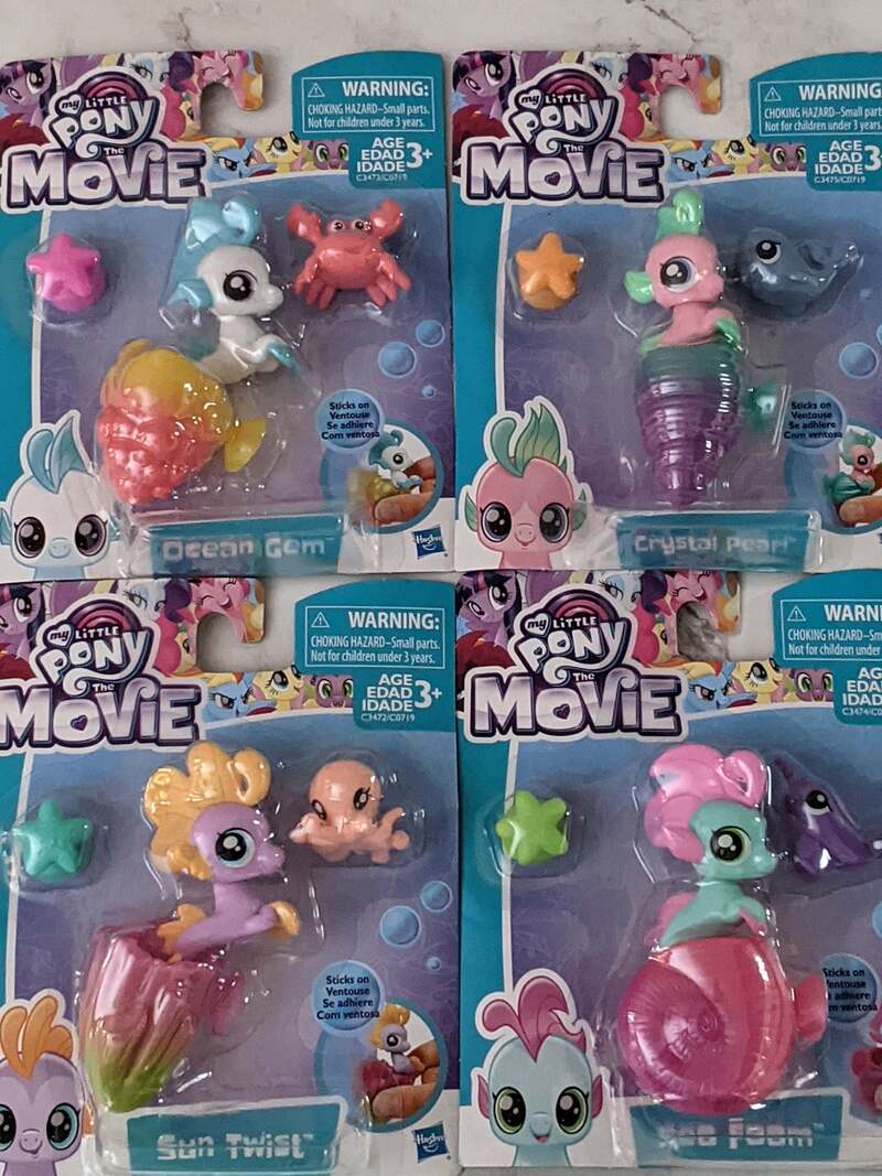 My Little Pony the Movie Baby Seapony Ocean Gem Sea Foam Sun Twist Crystal Pearl
