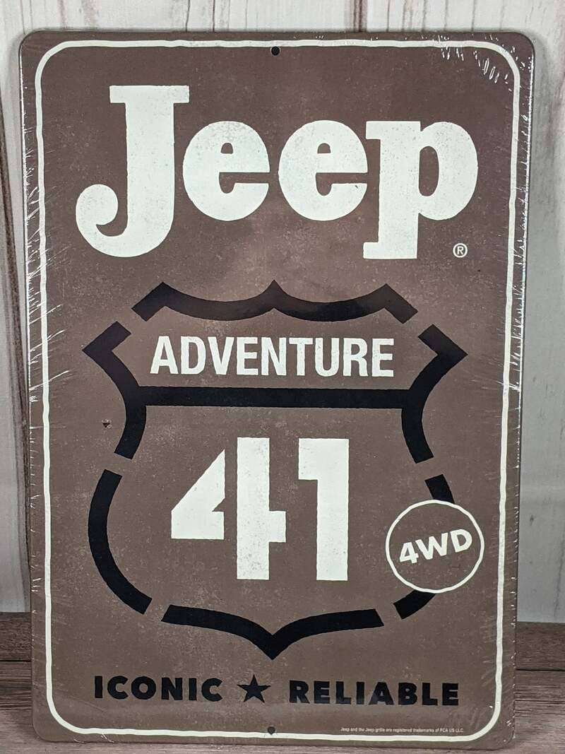 Jeep Adventure 4WD Metal Wall Sign