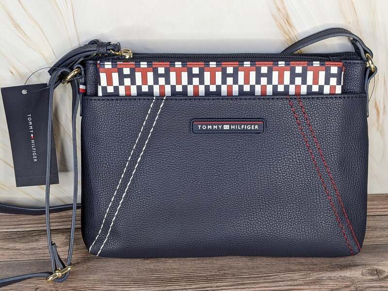 Navy Tommy Crossbody Handbag with Pouch