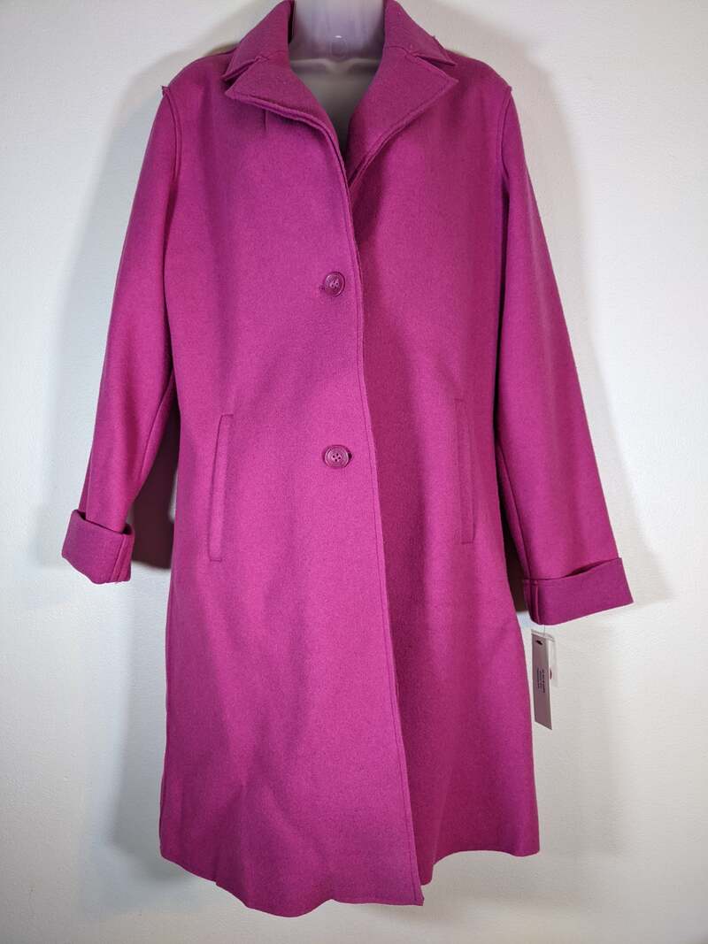 Women's Fuchsia Kenneth Cole Medium Mid-Length Coat
