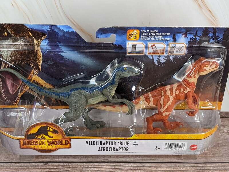 Velociraptor Blue Vs Atrociraptor Figurines