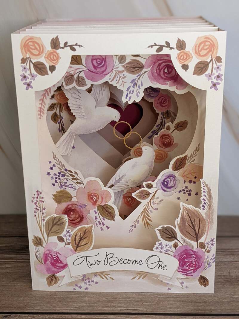 Two Become One Wedding Pop-Up Card