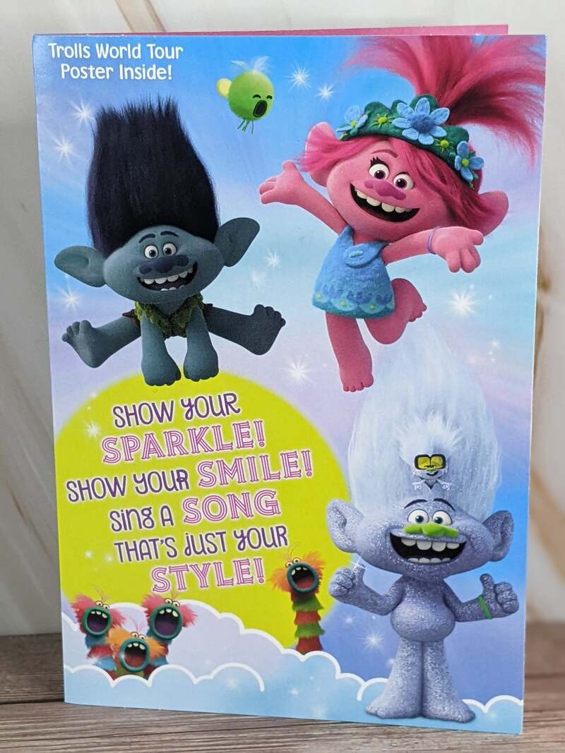 Birthday Girl Trolls Card with Poster