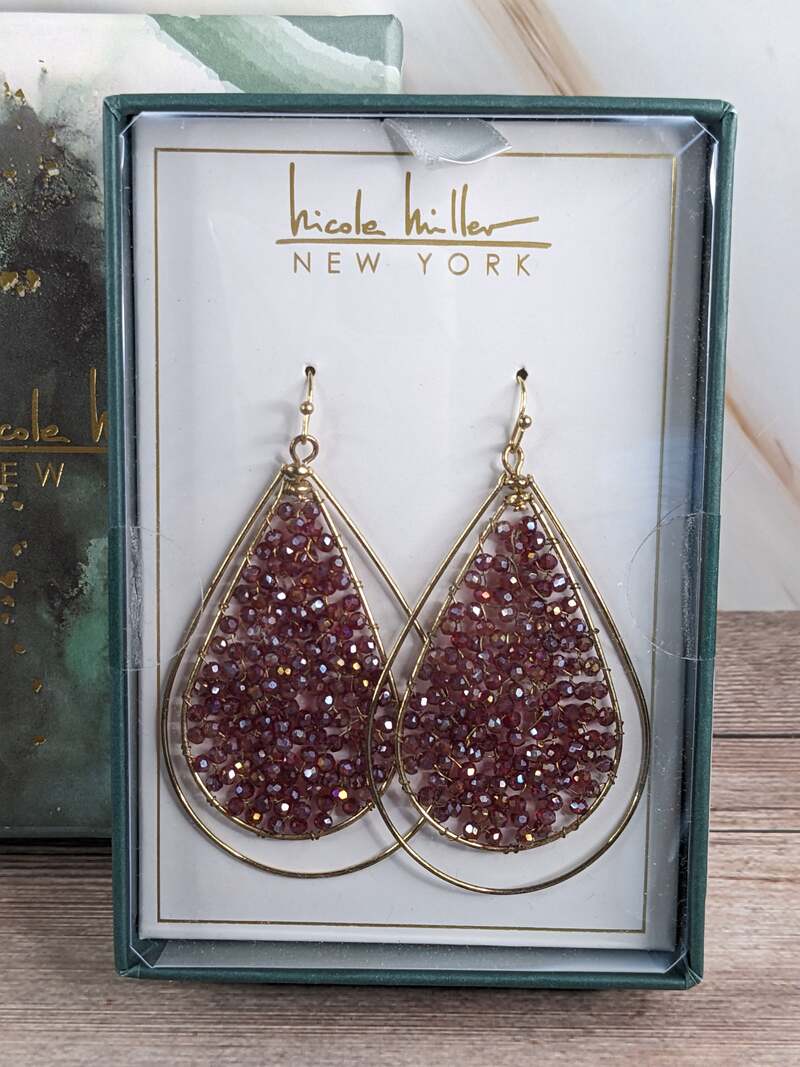 Red Bead Drop Earrings