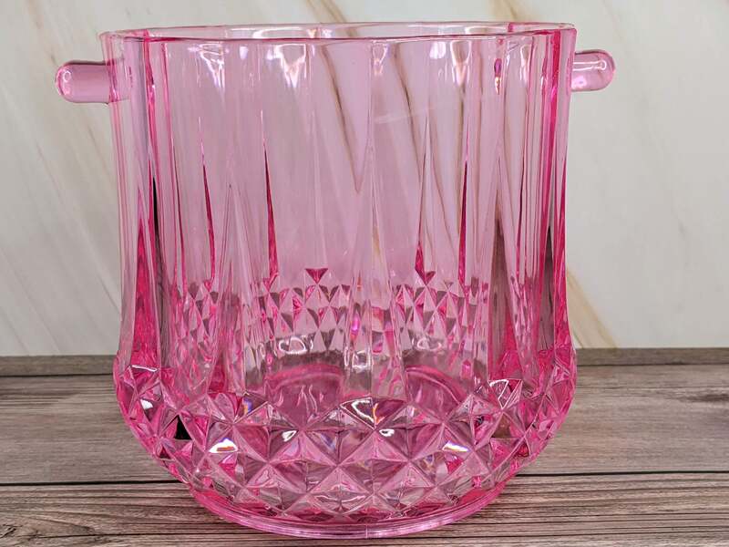 Pink Ice Bucket and Tong Set