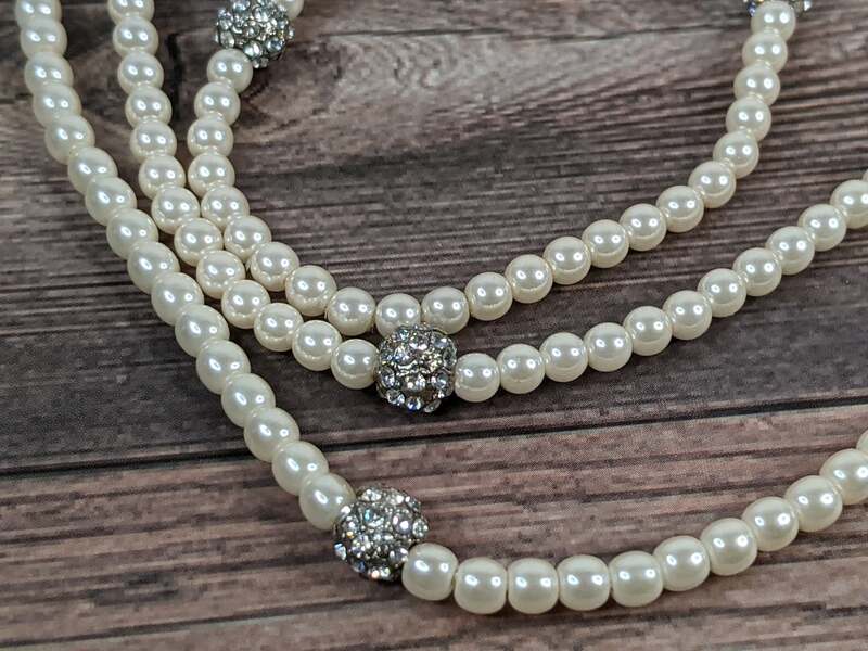 Three Strand Pearl/Silver Necklace