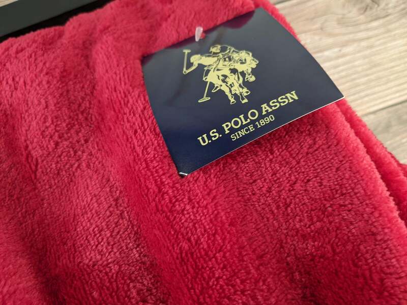 U.S. Polo Red Plush Throw
