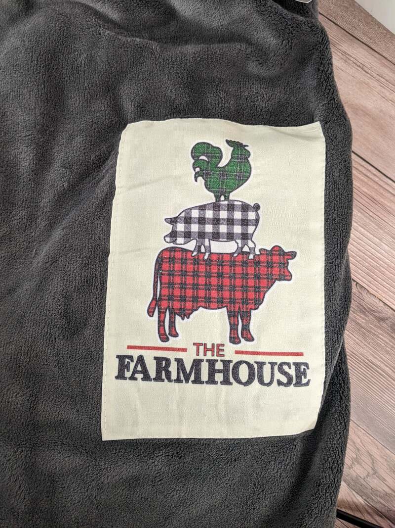 The Farmhouse Velvet Throw with Patch