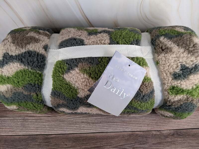 Camouflage Sherpa Throw