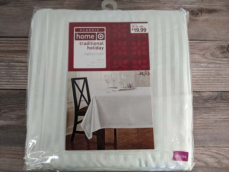 White Striped Tablecloth Oblong 60 x 104