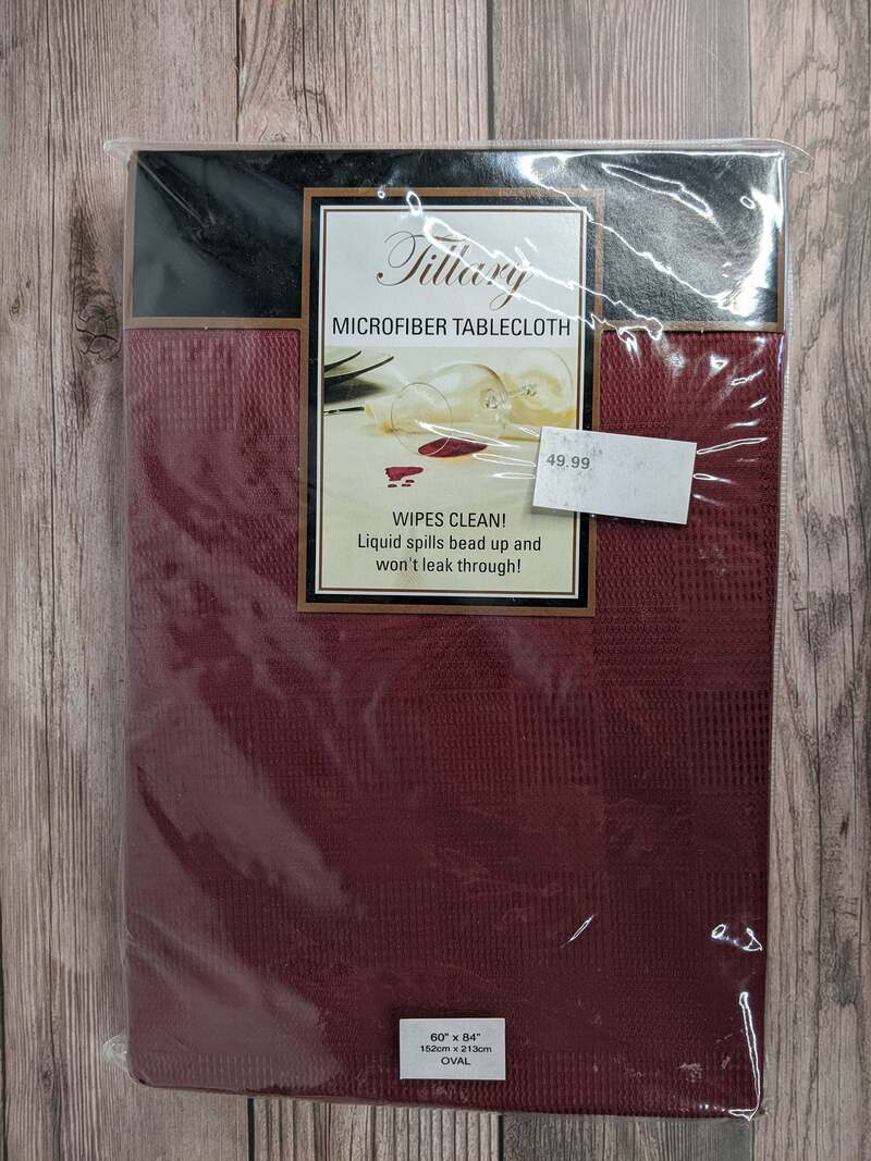 Tillary Microfiber Tablecloth Wine 60 x 84 Oval