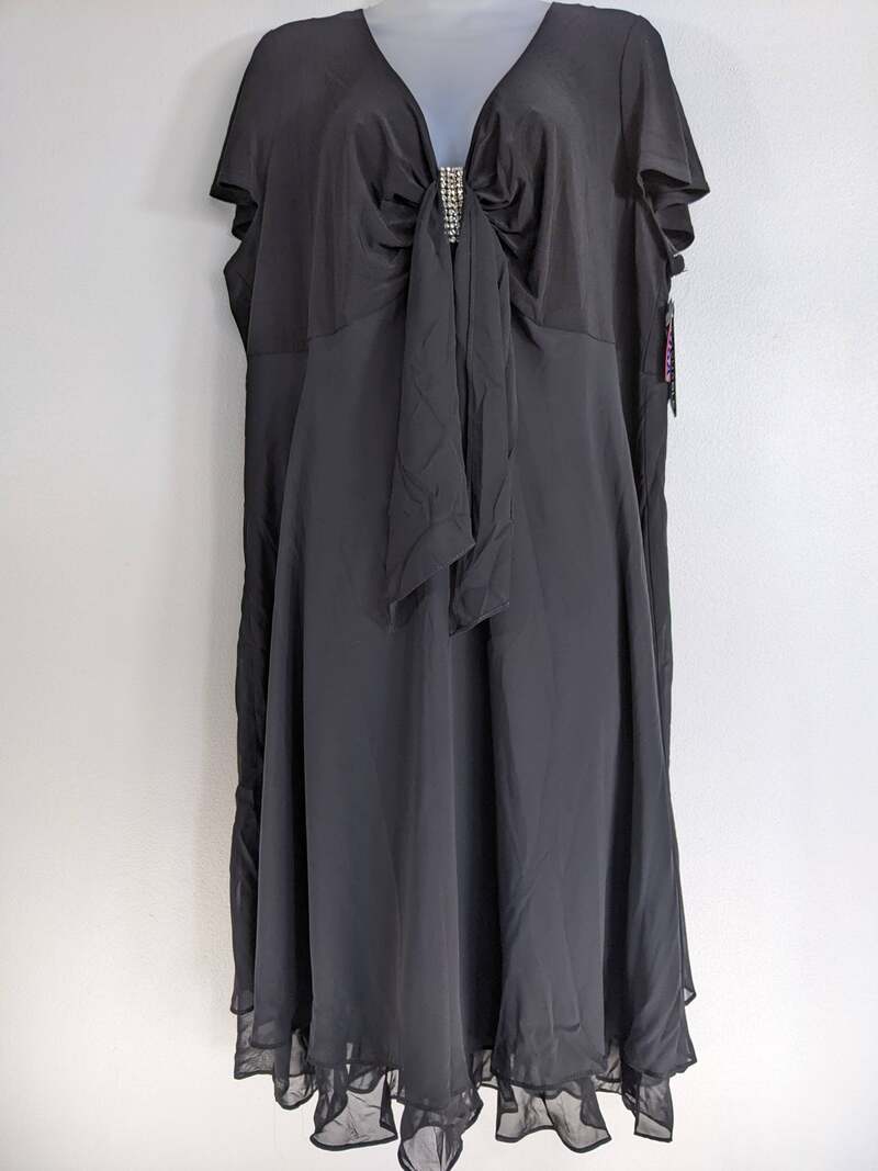 Black Dress with Rhinestone Accents 20W