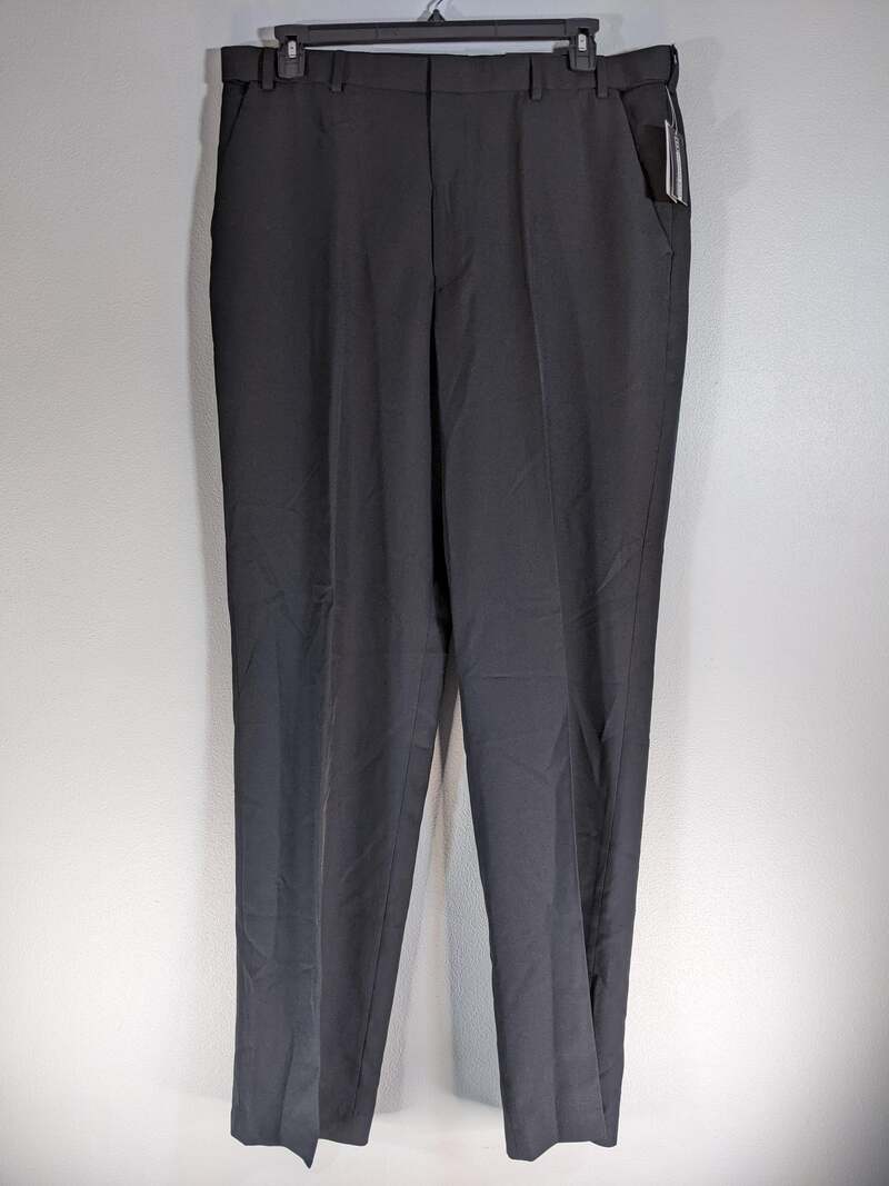 Van Heusen Black Flat Front Pants 38 x 36