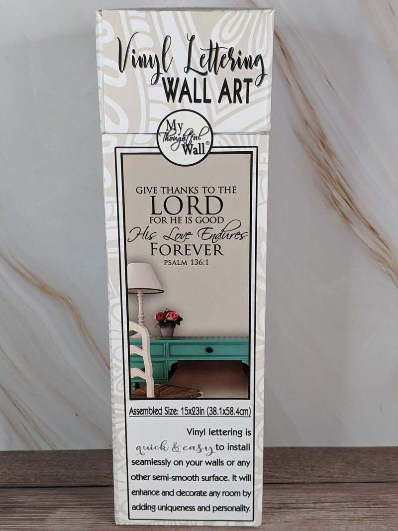 His Love Endures Forever Vinyl Lettering Wall Art