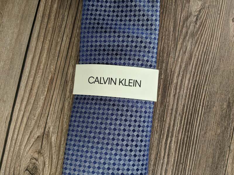 Calvin Klein Blue Checkered Tie