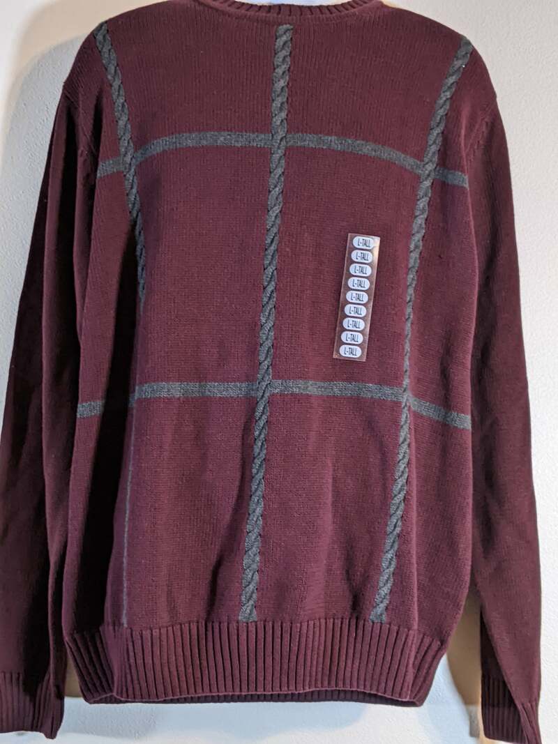 Dockers Men's Large Tall Burgundy Sweater