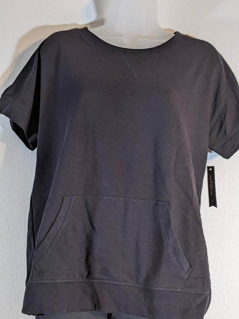 Ambrielle Sleepwear Women's SMALL Black Top