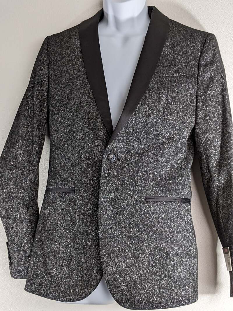 Charcoal Sparkle Slim Men's Sport Coat
