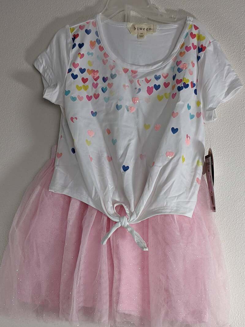Hearts Shirt with Tutu Outfit for Girls
