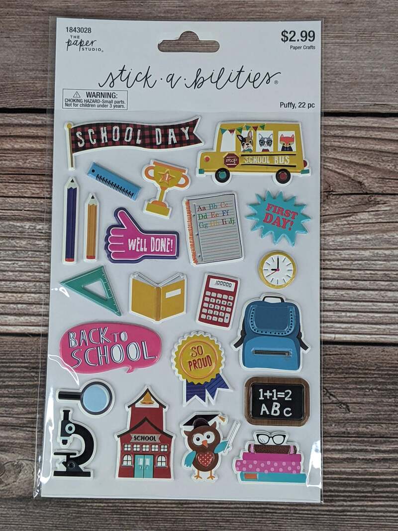 Puffy School Stickers