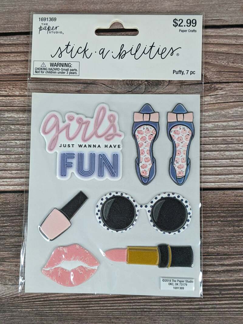 Girls Just Wanna Have Fun Puffy Stickers