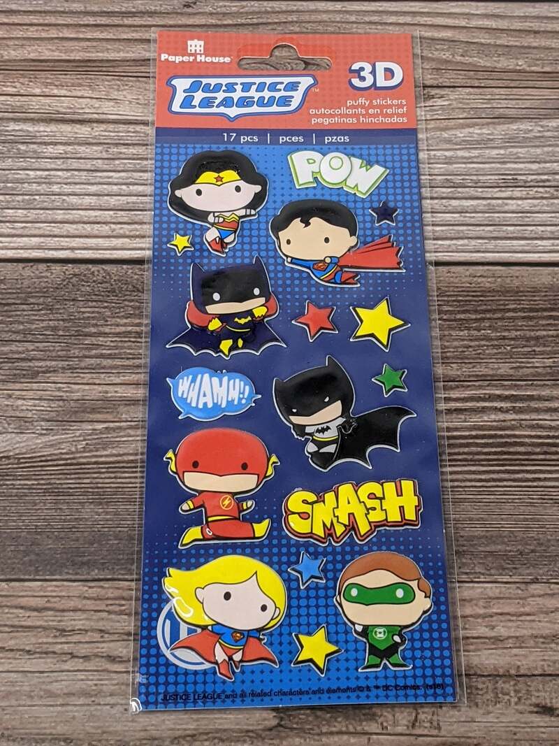 Justice League 3D Puffy Stickers