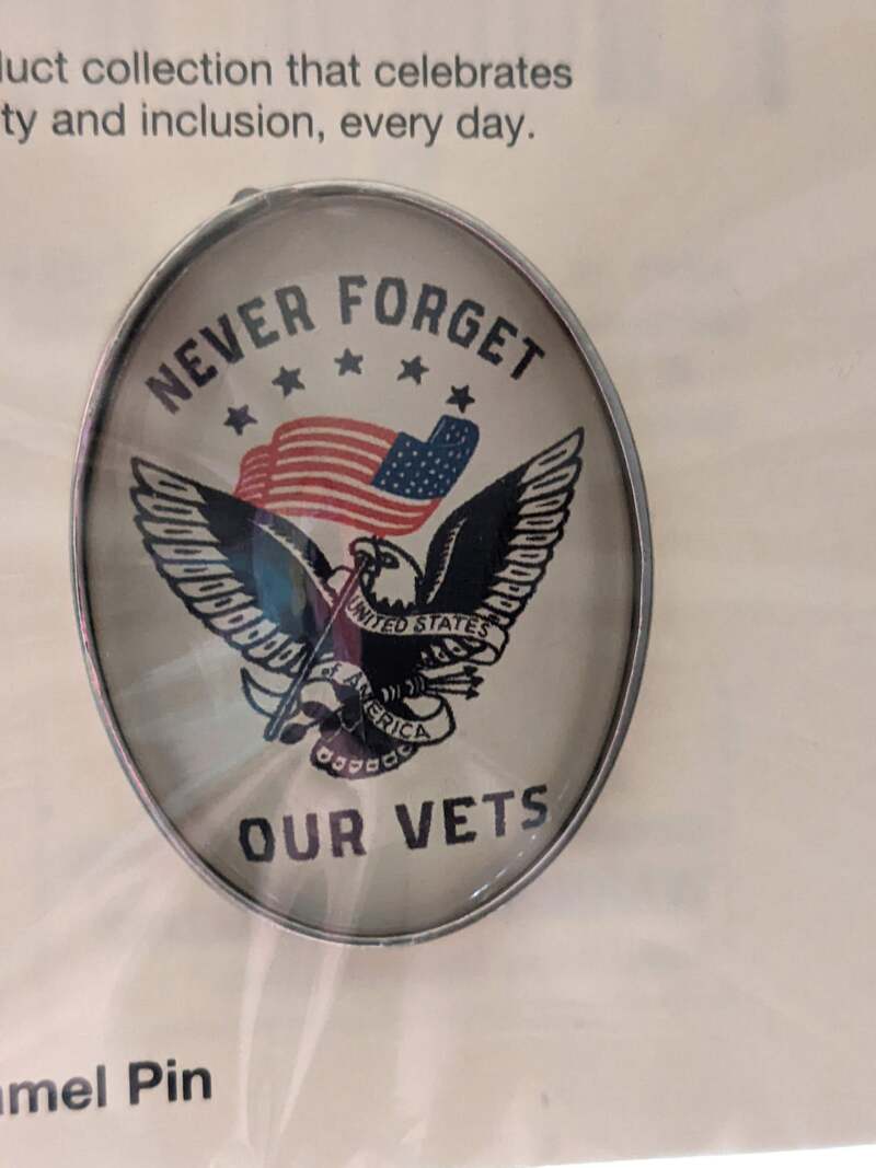 Never Forget Our Vets Enamel Pin