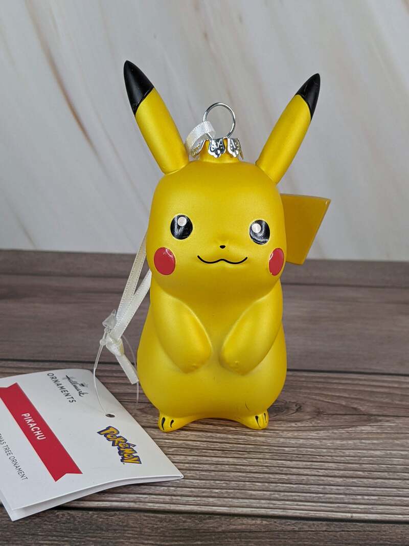 Pokemon Pikachu Blown Glass Ornament