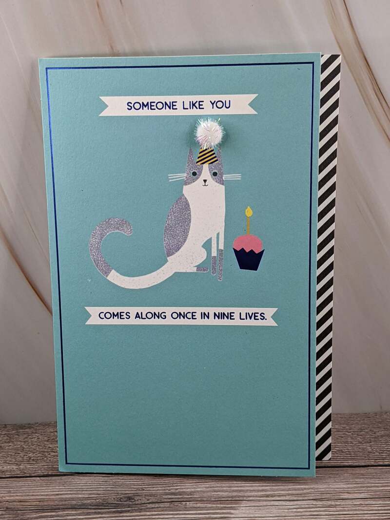 Once in Nine Lives Birthday Card