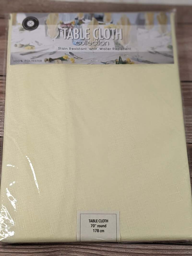 Round Table Cloth Oxford Solid Ivory