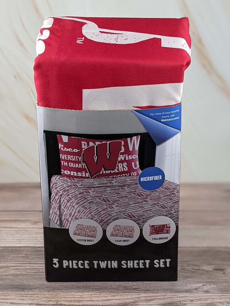 Wisconsin Badgers 3 Piece Twin Sheet Set
