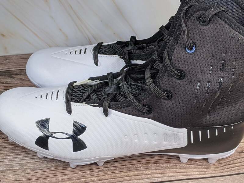 Under Armour Black White High Top Cleats