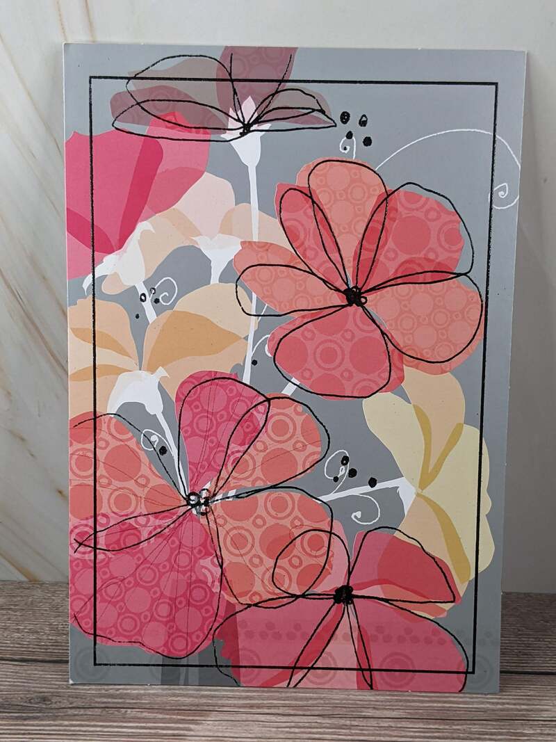 Patterned Floral Blank Card