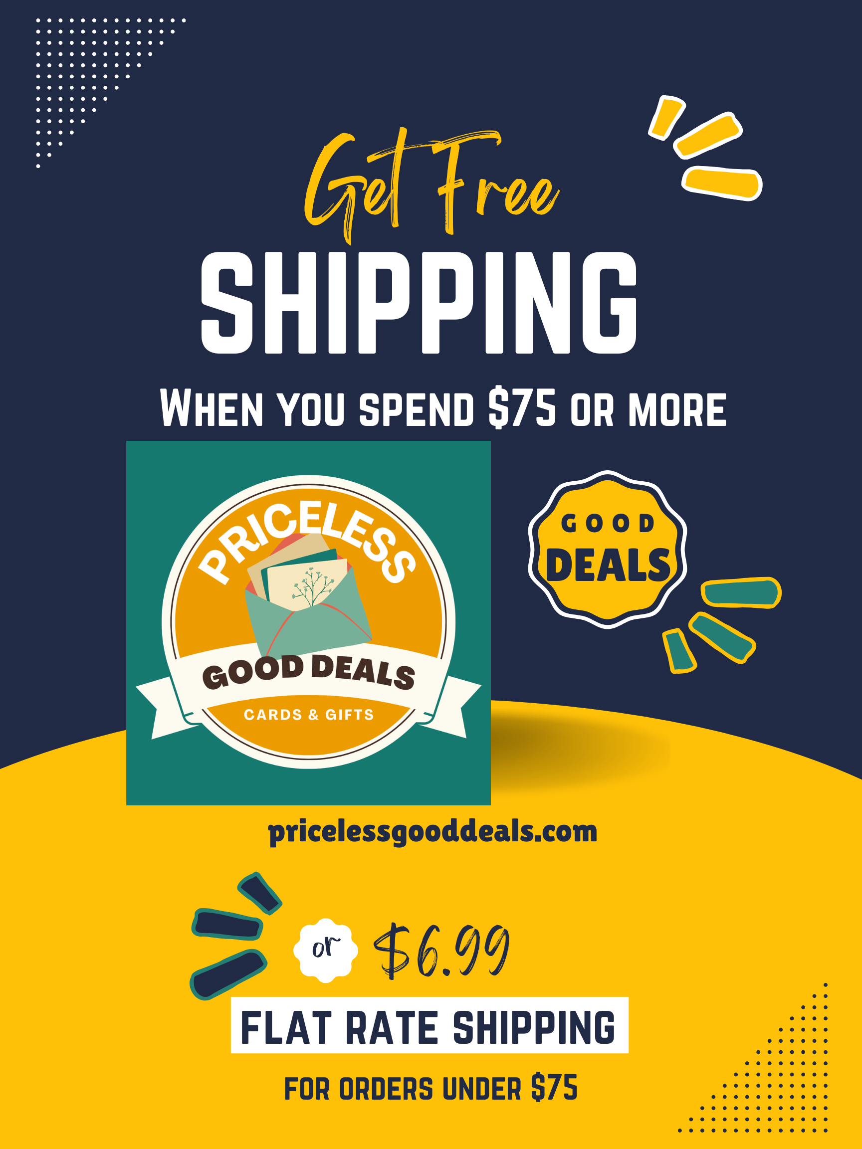 Spend $75 or more to get free shipping!