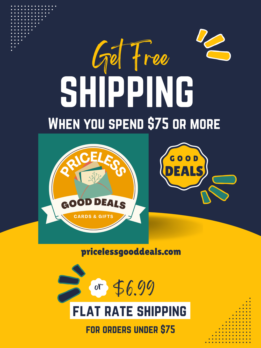 Spend $75 or more to get free shipping!