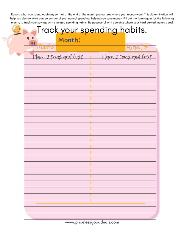 Free Worksheet to Track Your Spending Habits